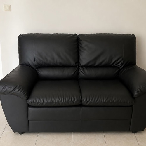 SATO leather two-seater sofa