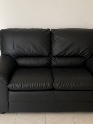 SATO leather two-seater sofa