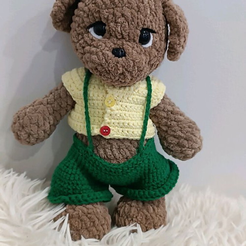 Crocheted Puppy with Silicone Filling New