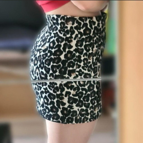 Mini leopard skirt Topshop used, A-line, with zipper