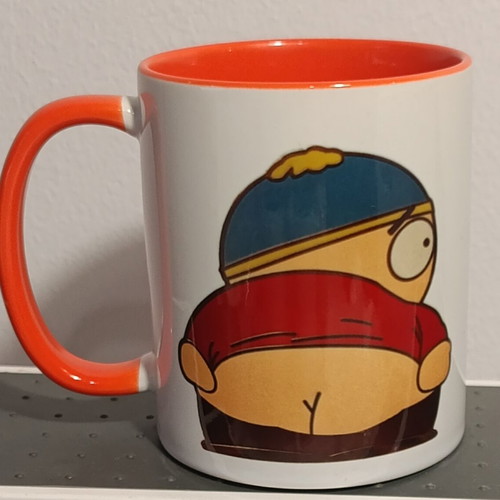South Park Cartman mug new with orange handle and interior