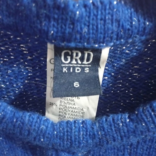 GRD knitted girls dress blue 6 years like new