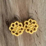 Boho crochet yellow flower earrings new