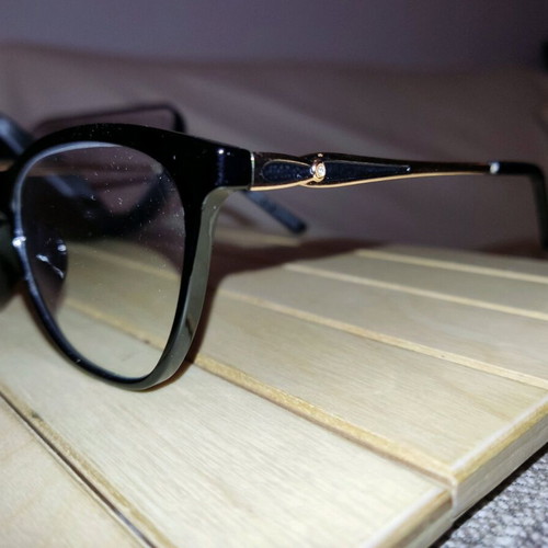 Valerio eyeglasses new, black with gold frame