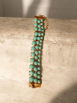 Handmade bracelet with light green maps