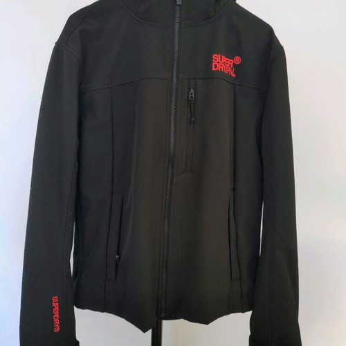 Superdry Men's Hooded Soft Shell Trekker Jacket Black L New