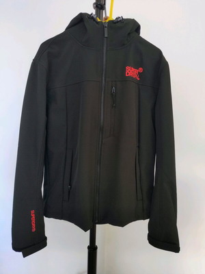 Superdry Men's Hooded Soft Shell Trekker Jacket Black L New