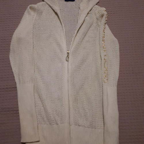 Trussardi Jeans long cardigan used, white, size XL