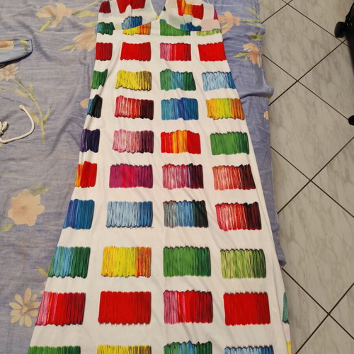 Long dress like new, size large, halter neck with back elastic