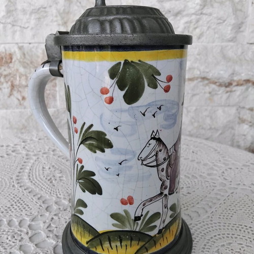 Baroque cup made of faience like new, authentic 1800s antique