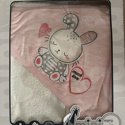 Evita Baby Towel and Bath Mitt New