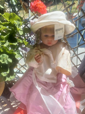 Baptism set satin, organza, pearls, tulle, rhinestones like new