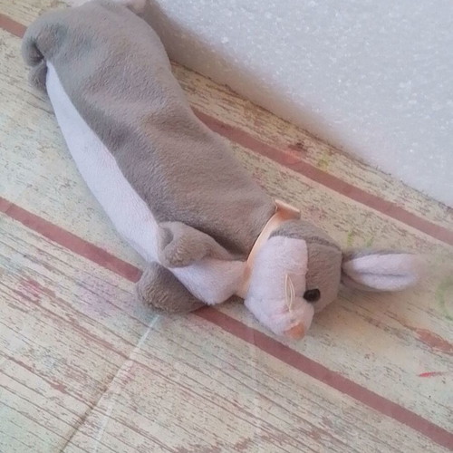 Plush school pencil case bunny like new
