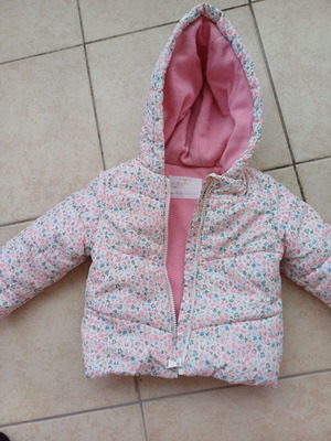 Mothercare girl jacket 12 to 18 months used with fleece lining