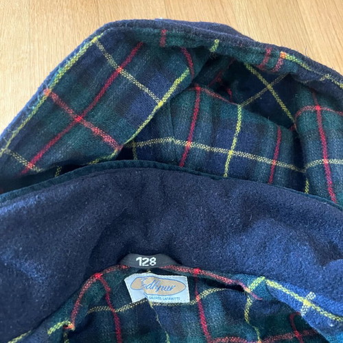 Classic wool Montgomery coat like new, dark blue, size 128
