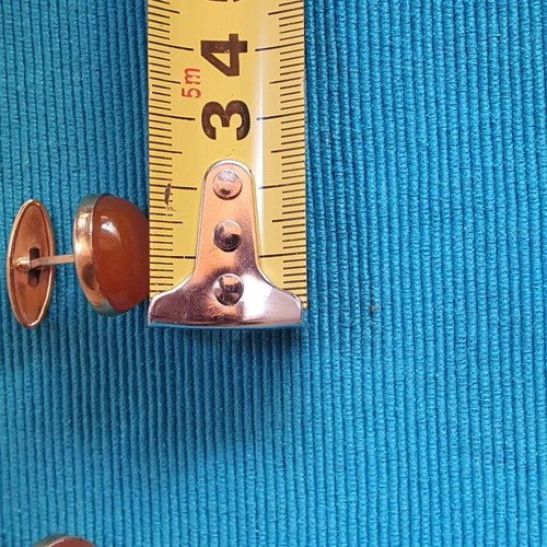 Vintage 60s cufflinks with baltic amber used, gold plated