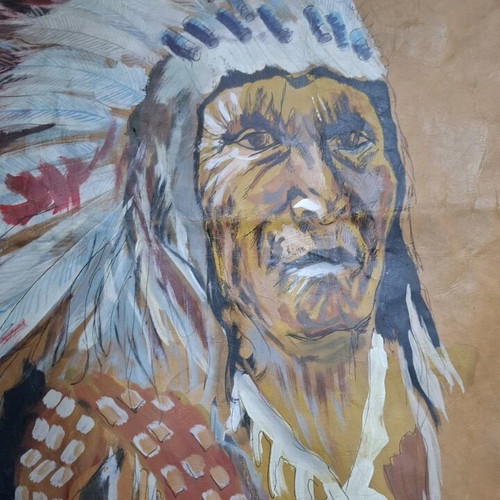 Decorative Handmade Leather Wall Art Like New