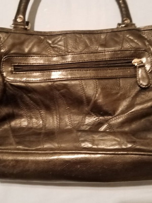 Leather women's handbag like new, black, 34x22 cm