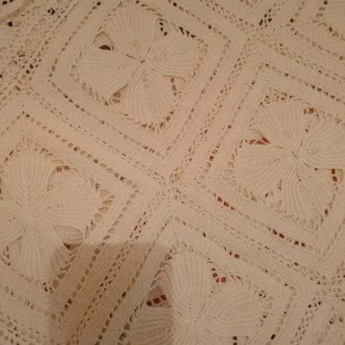 Vintage crocheted handmade blanket unused