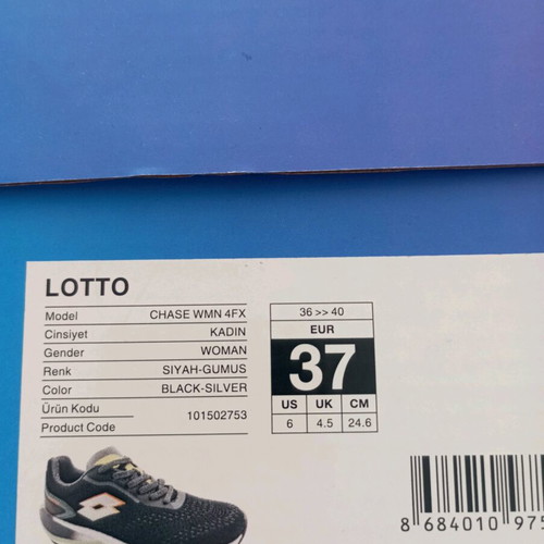 Lotto athletic shoes new, size 37, black