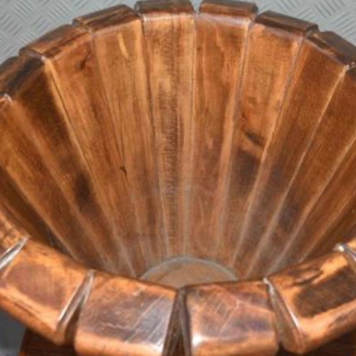 Wooden flowerpot old used, dimensions 50.5x50 cm