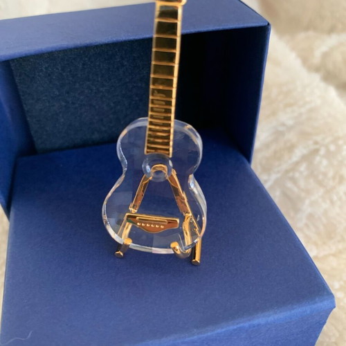Swarovski guitar figurine new, limited edition with gold accents