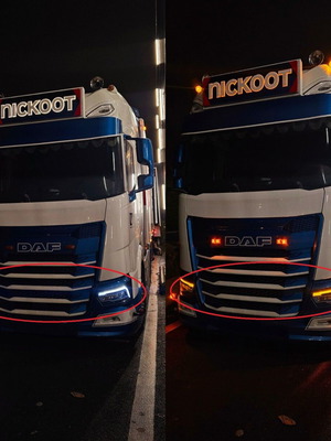 Daylight to orange light conversion kit DRL-KIT Holland style for DAF XF/XG/XG+ 06/2021+ new