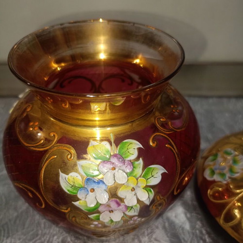 Old Bohemian decorative pieces used, set of 2 items