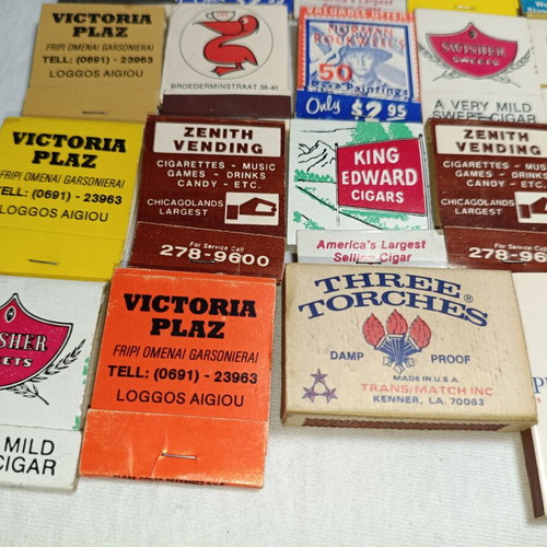 Vintage advertising matchboxes and matchbooklets, pack of 28, like new