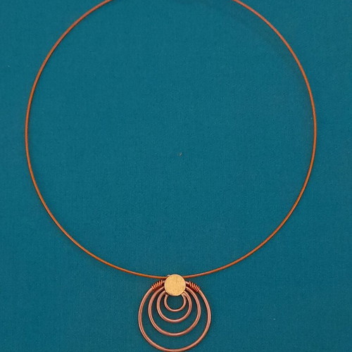 Handmade necklace new, copper, bronze, steel plated