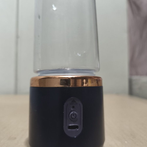 Portable rechargeable blender USB used, dark blue with rose gold