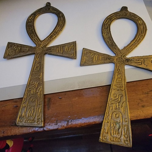 Two crosses gold color, new