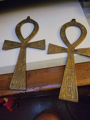 Two crosses gold color, new