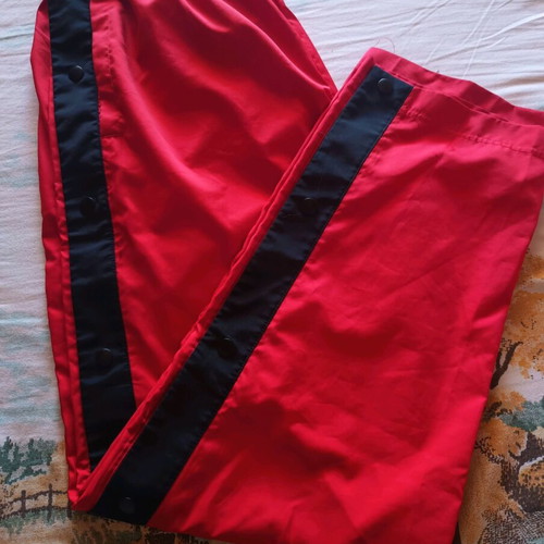 Nike sports pants with side buttons like new, black and red, size L