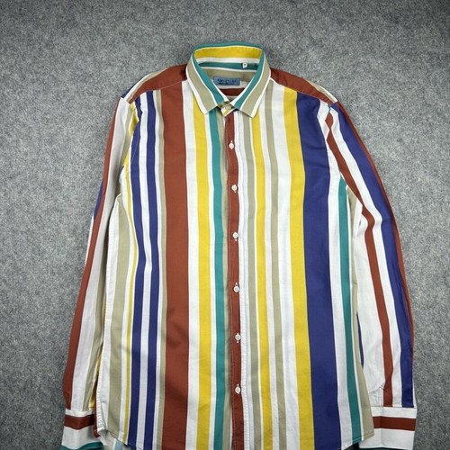 Vintage Kevin Up striped men's shirt medium multicolor used
