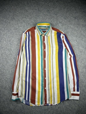 Vintage Kevin Up striped men's shirt medium multicolor used