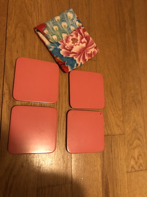 Vintage Habitat 2002 coaster set of 4 with cotton case