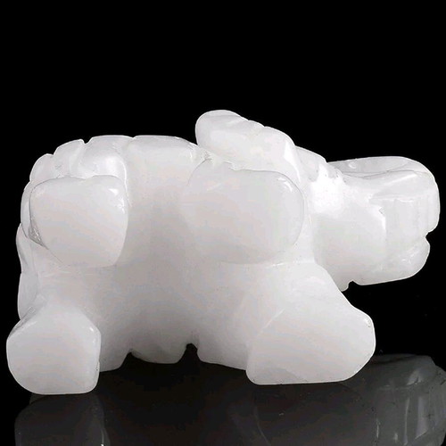 Small Elephant Figurine Made of White Nephrite Like New