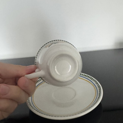 Bella Maison espresso cup with saucer, like new, lemon design