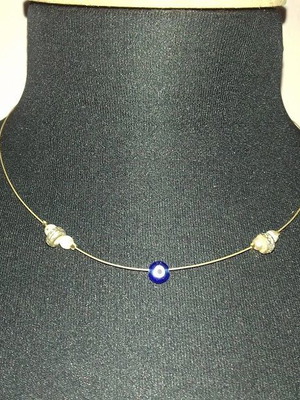 Necklace blue and gold colorfast
