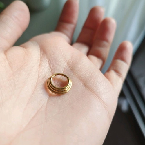 Septum triple clicker ring gold plated surgical steel 316L like new