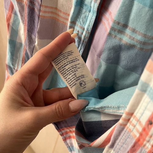 Lee women's checked shirt small turquoise like new, 3/4 sleeve