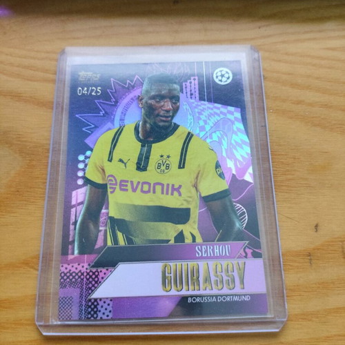 2024-25 Topps Deco UEFA Serhou Guirassy Current Stars Purple /25 like new card