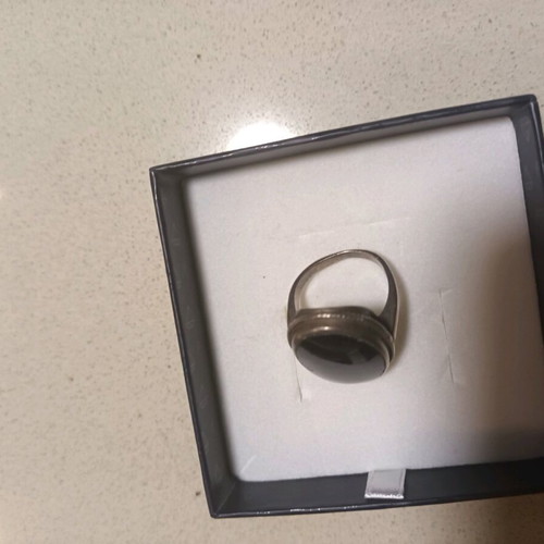 Silver 925 ring used with black oval onyx