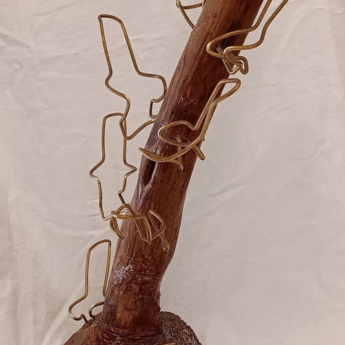 Amadeus Pipe Stand for 8 Pipes made from Heather Root used, 1980s