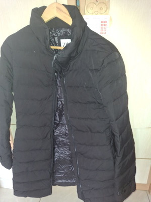 Zara puffer jacket, black, size M