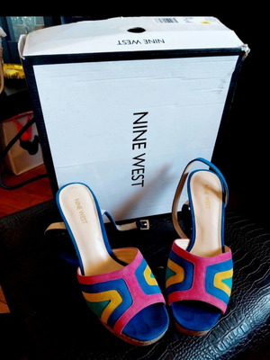 Nine West NWDAMONICA colorful sandals like new, size 38.5-39