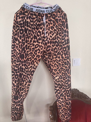 Juda Club fleece leopard high-waisted pants like new