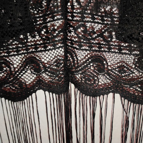 Whimsigoth Lace Sheer Coverup Waterfall Cardigan with Fringe size S, like new
