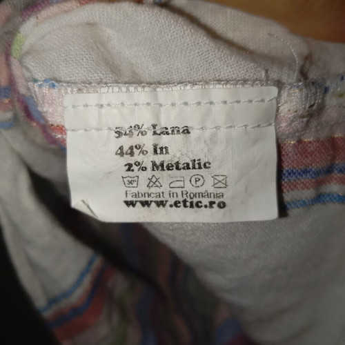 Linen blouse with silver details used, sizes M-XL, white multicolor